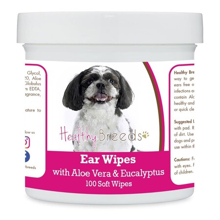 Healthy Breeds Shih-Poo Ear Cleaning Wipes with Aloe & Eucalyptus for Dogs, 100PK 192959824681